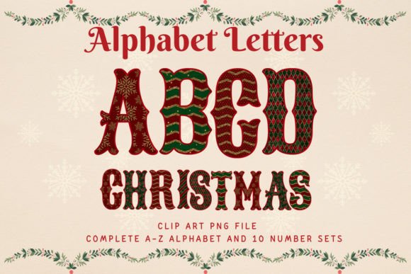 Christmas Alphabet Retro Western Letters