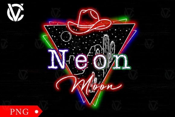 Neon Moon Desert Western Sublimation Png Review